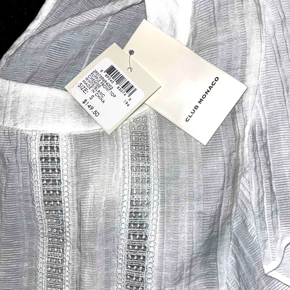 Club Monaco Ruffle Front Top